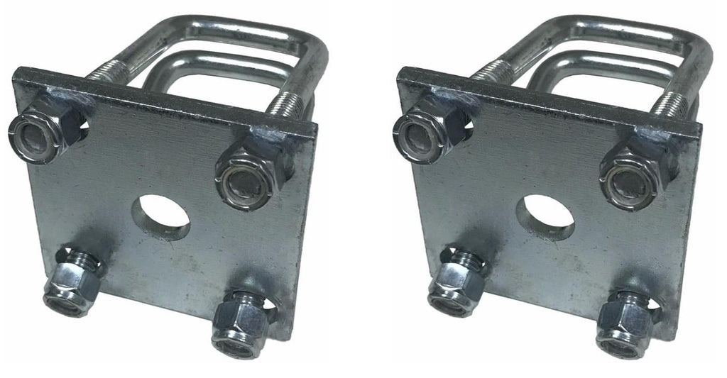 Zinc Axle Tie Plate Kit for 1.5" Square Trailer Axle