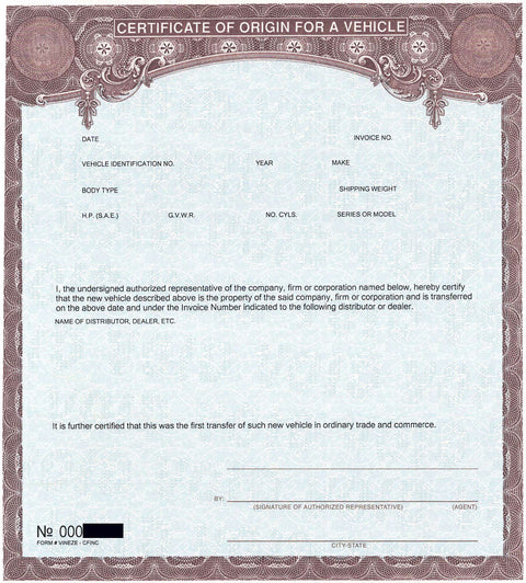 Reemplazo MSO (Declaración de origen del fabricante)