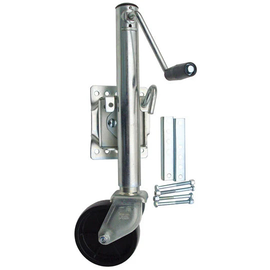 RAM 1500LB Side Crank Swivel Jack w/ 8" Poly Wheel