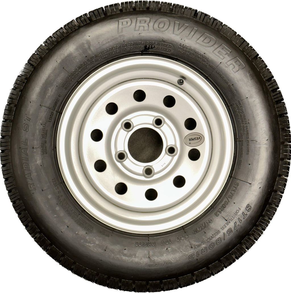 13" Silver E-Coat Tire & Wheel ST175/80R13 C Load Range-Provider