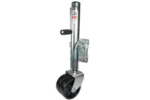 RAM 1500LB Side Crank Swivel Jack w/ Dual 6" Poly Wheels