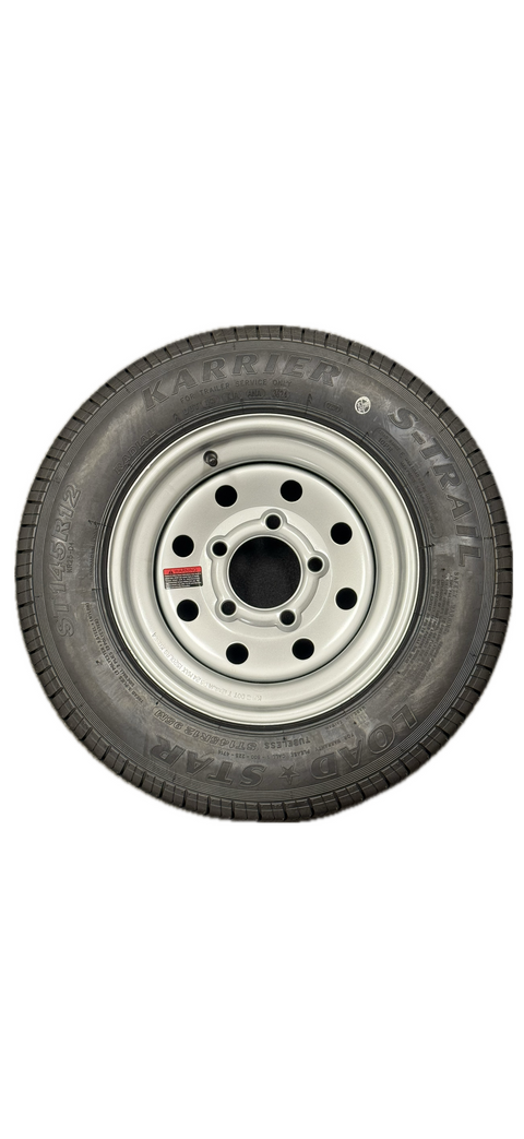 12" ST145R12 E Load Range Radial Silver E-Coat Tire & Wheel