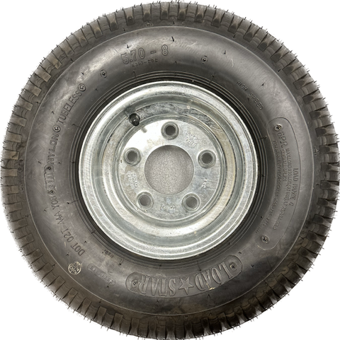 Neumático y rueda galvanizados con rango de carga de 5,70 x 8 ″ C, diagonales